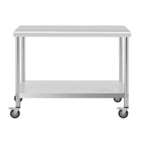 Metal table catering with wheels with shelf STAL 70 x 100 cm - Carlat