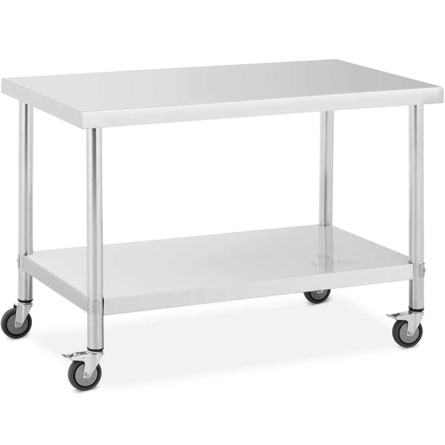 Metal table catering with wheels with shelf STAL 70 x 100 cm - Carlat