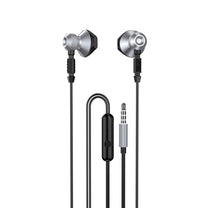 Metal wired in-ear headphones with 3.5 mm mini jack, gray - Carlat