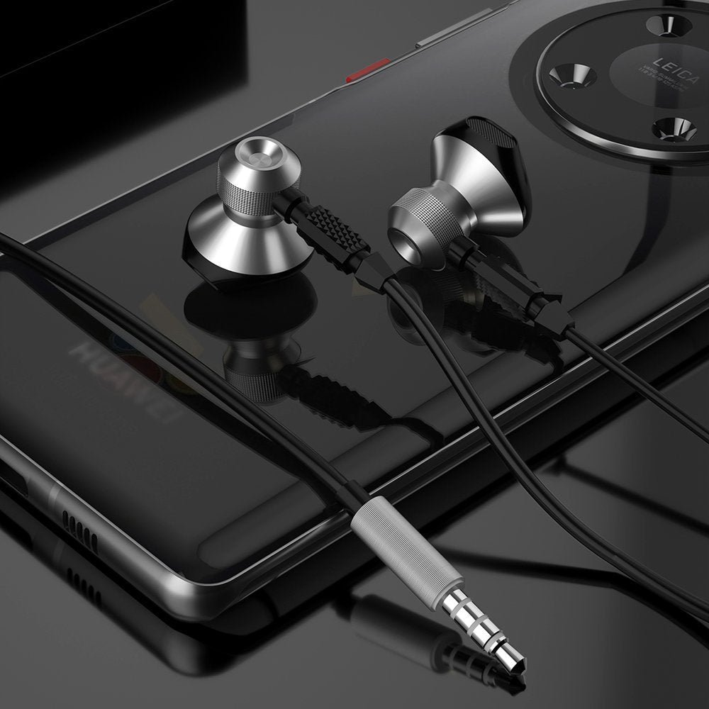 Metal wired in-ear headphones with 3.5 mm mini jack, gray - Carlat