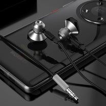 Metal wired in-ear headphones with 3.5 mm mini jack, gray - Carlat