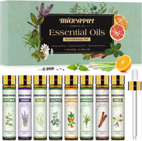 Migcaput 8 x 10 ml Fruity Essential Oils Set, Essential Oils for Diffuser Humidifier Candles, 100% Natural Essential Oils Aroma Oil - Strawberry, Blueberry, Cherry, Coconut - Carlat