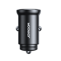Mini car charger for cigarette lighter socket 30W 2x USB-C, metal, black - Carlat