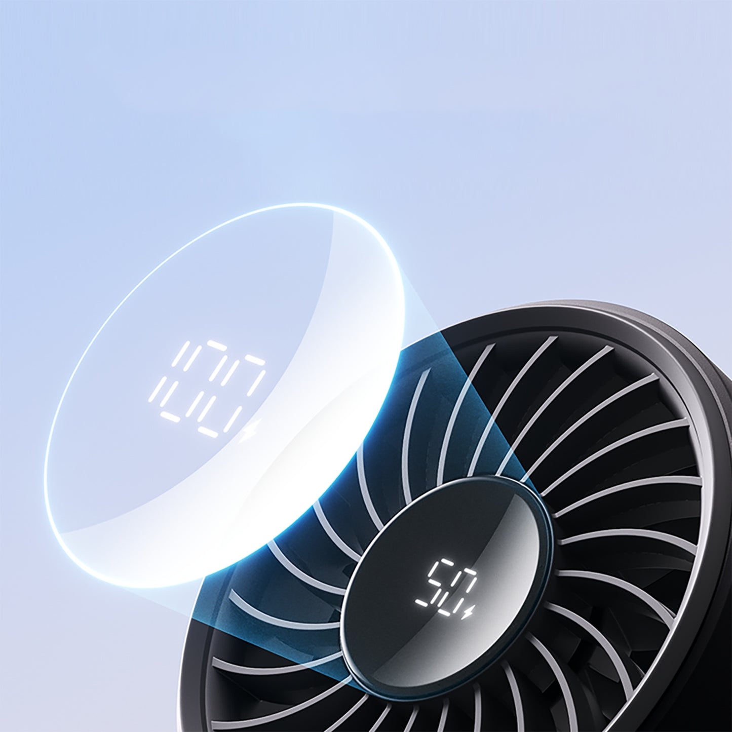 Mini fan portable fan 5 speeds 3600mAh USB-C - black - Carlat