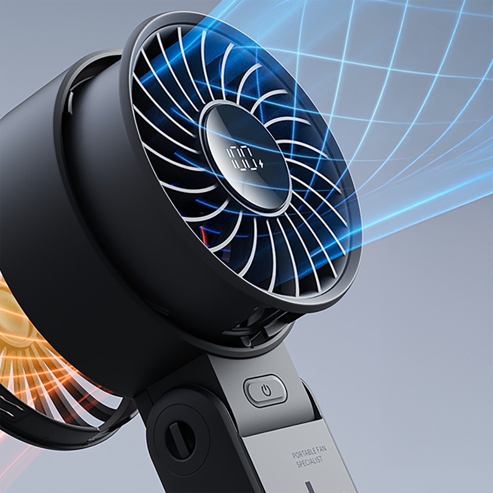 Mini fan portable fan 5 speeds 3600mAh USB-C - black - Carlat
