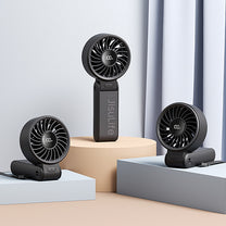 Mini fan portable fan 5 speeds 3600mAh USB-C - black - Carlat