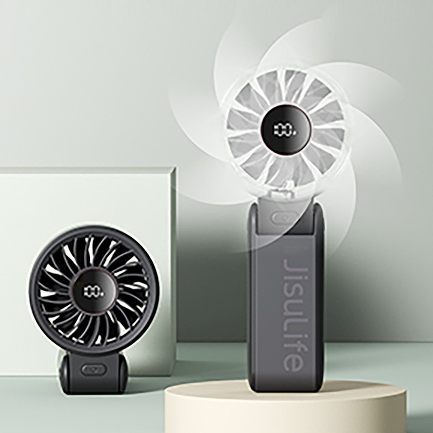Mini fan portable fan 5 speeds 3600mAh USB-C - black - Carlat