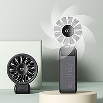 Mini fan portable fan 5 speeds 3600mAh USB-C - black - Carlat