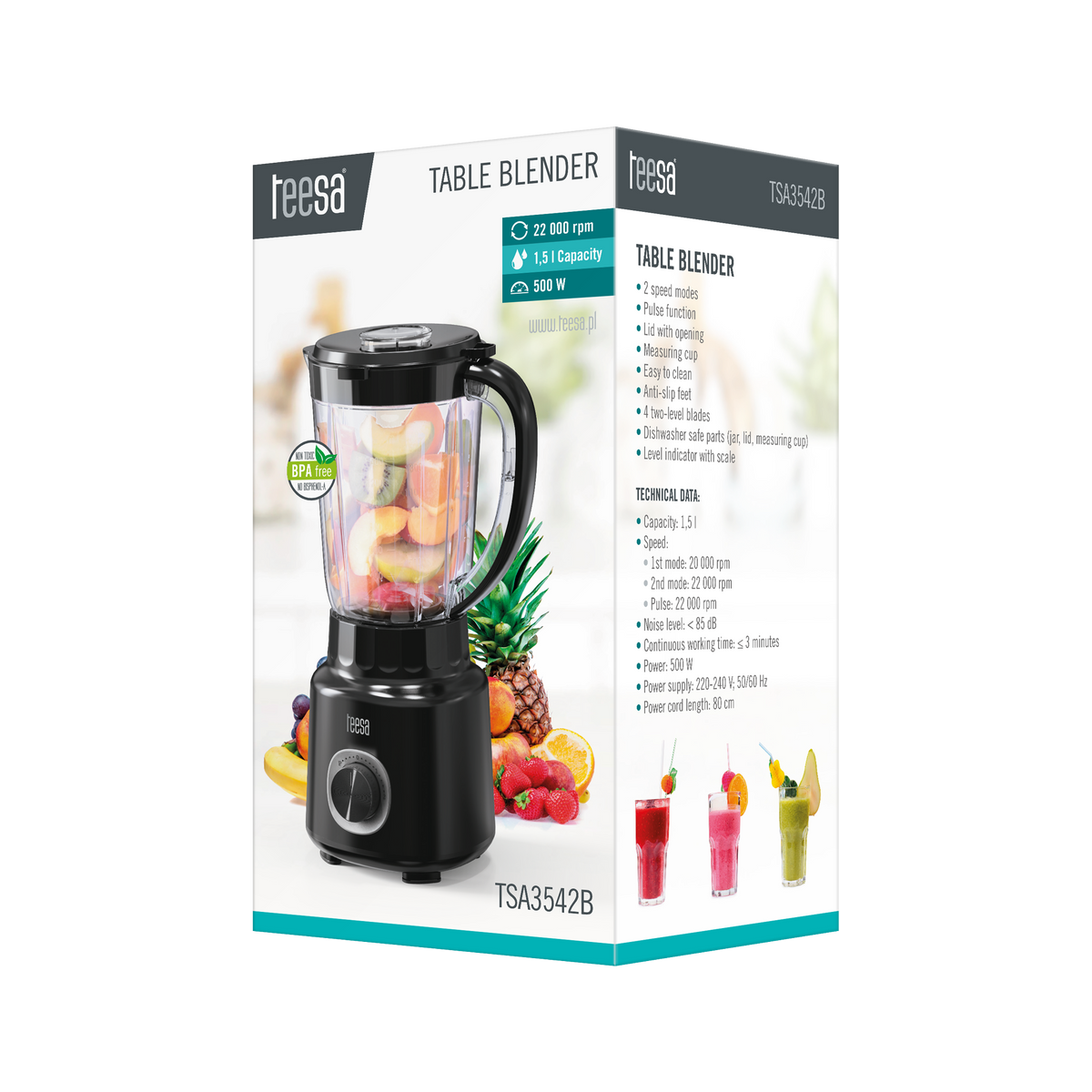 Mixers and Blenders – 500W Black Blender with Jar - Carlat