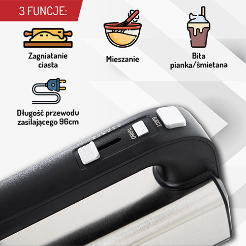 Mixers and Blenders – AD 4225 Stainless Steel Hand Mixer - Carlat