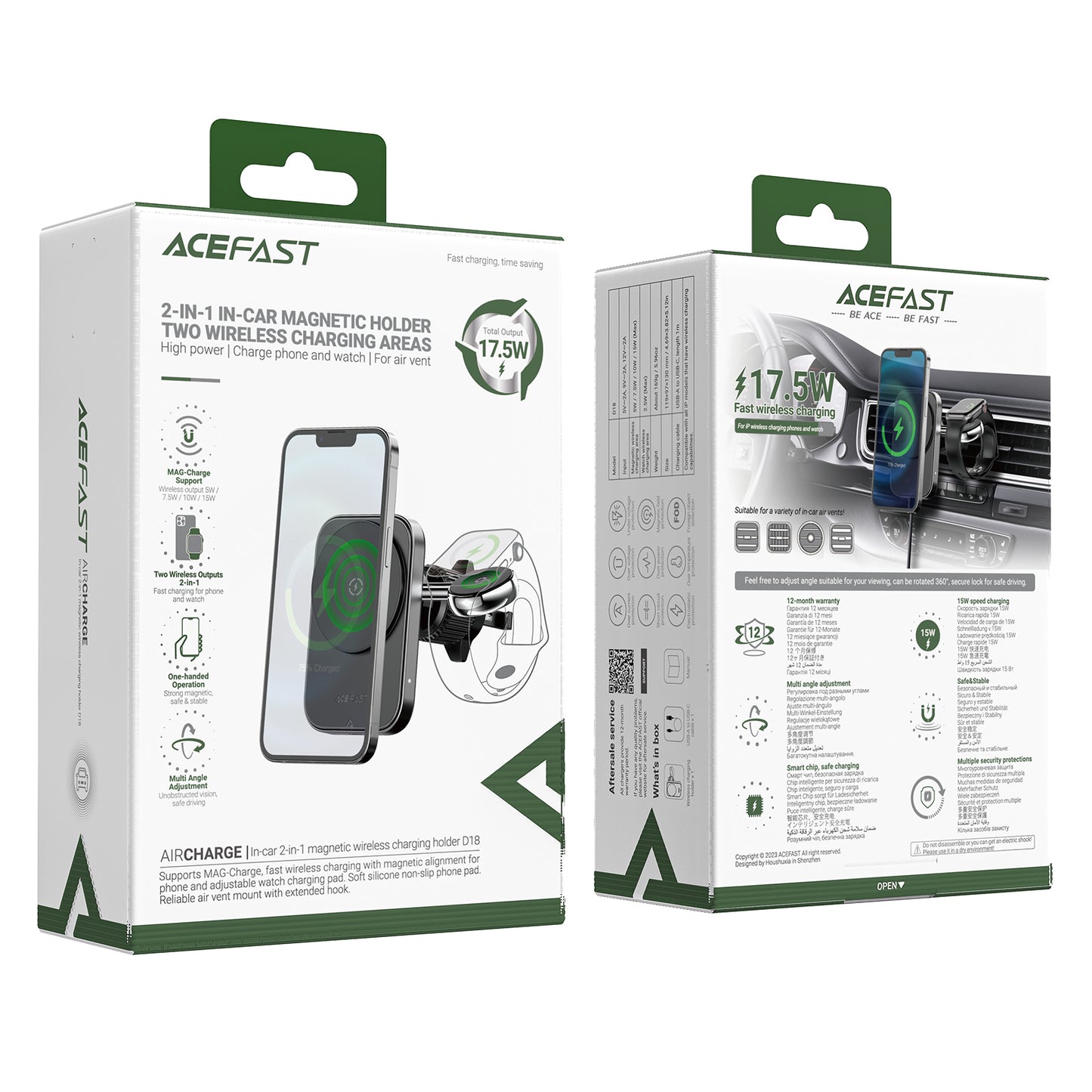 Mobile Phone Stands – 2in1 car holder with inductive charger - Carlat