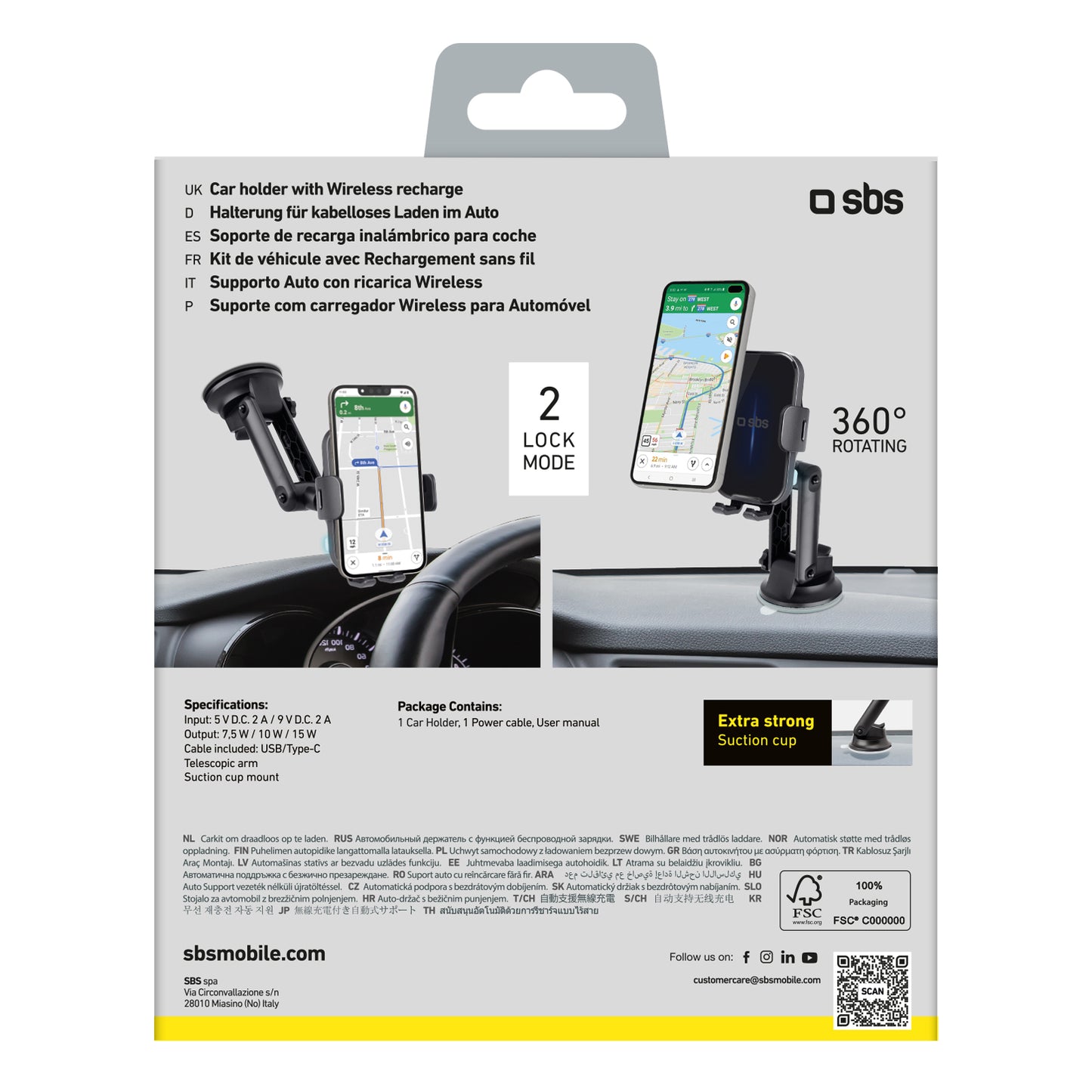 Mobile Phone Stands – Car holder with 15W wireless charger - Carlat