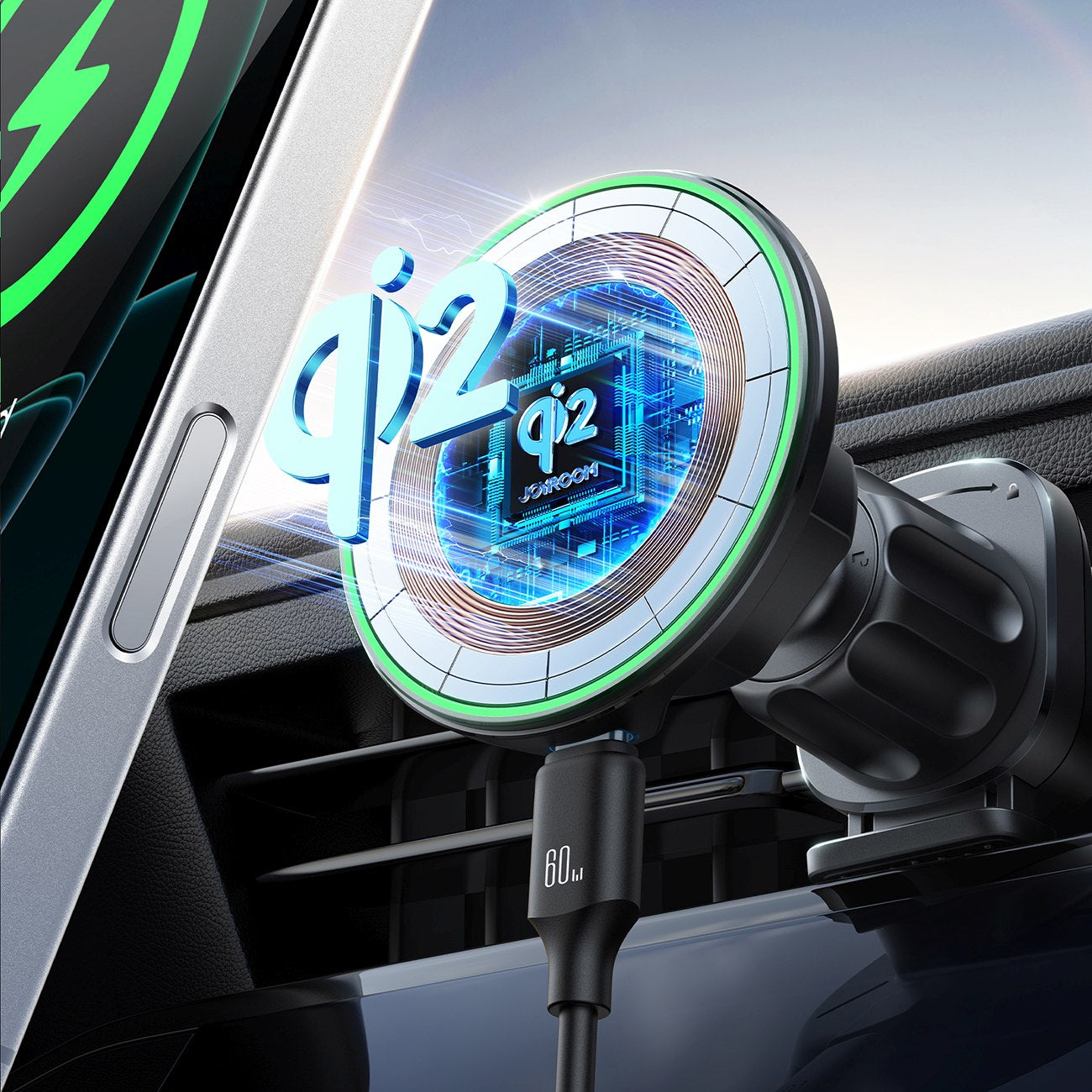 Mobile Phone Stands – Car holder with Qi2 15W phone - Carlat
