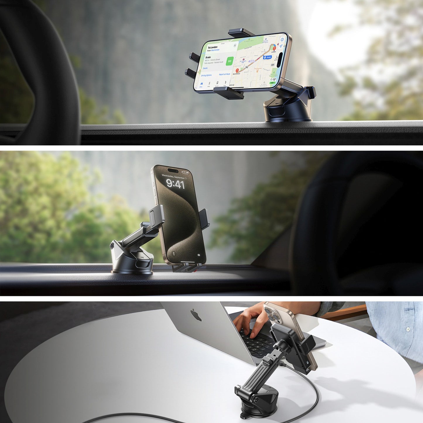 Mobile Phone Stands – Car phone holder with inductive charger - Carlat