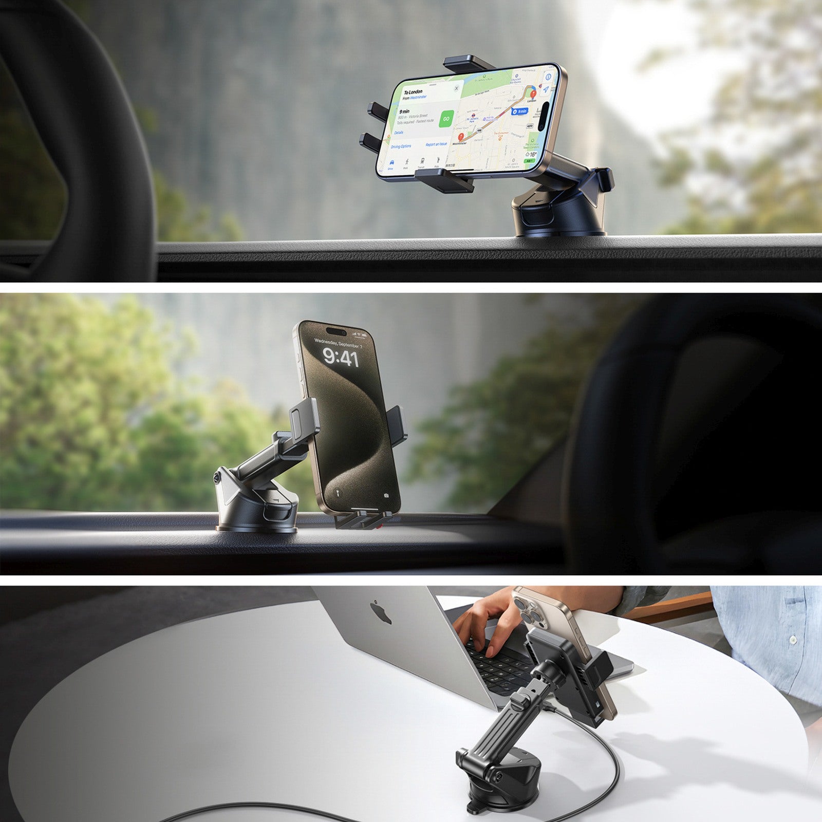 Mobile Phone Stands – Car phone holder with inductive charger - Carlat