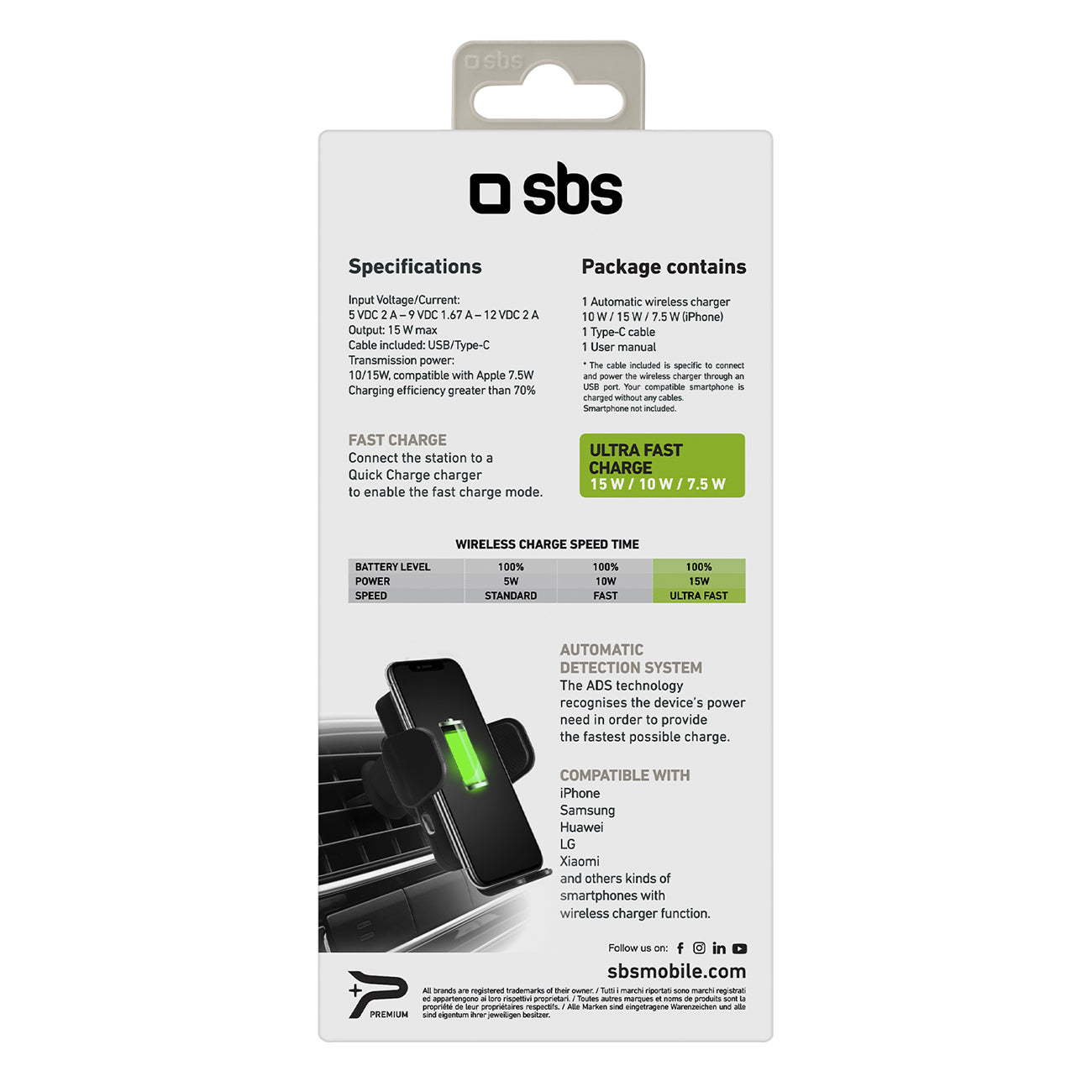 Mobile Phone Stands – Car smartphone holder with wireless charger - Carlat
