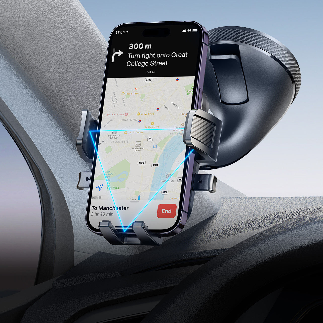 Mobile Phone Stands – Clamping car phone holder mounted on - Carlat