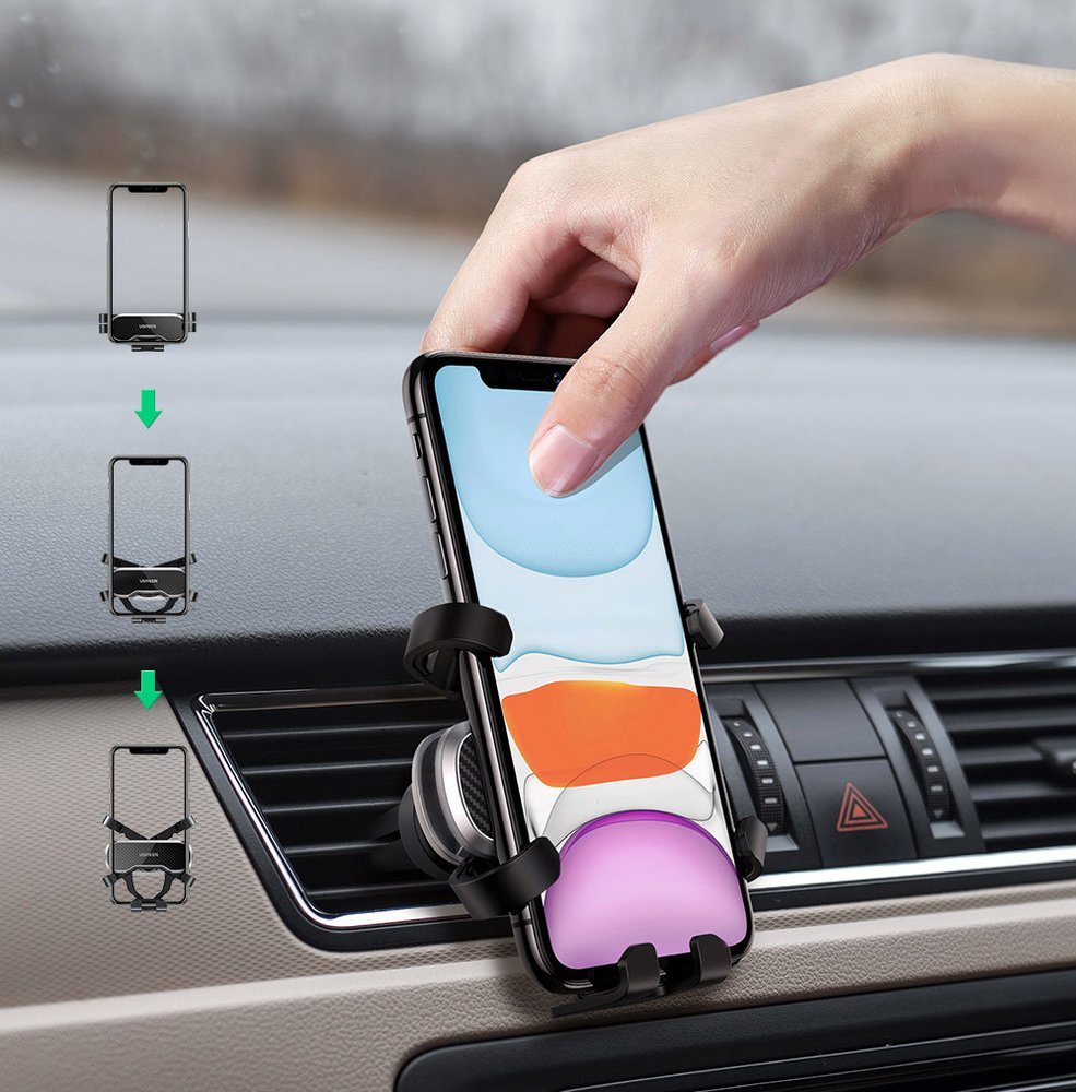 Mobile Phone Stands – Gravity car phone holder, black - Carlat
