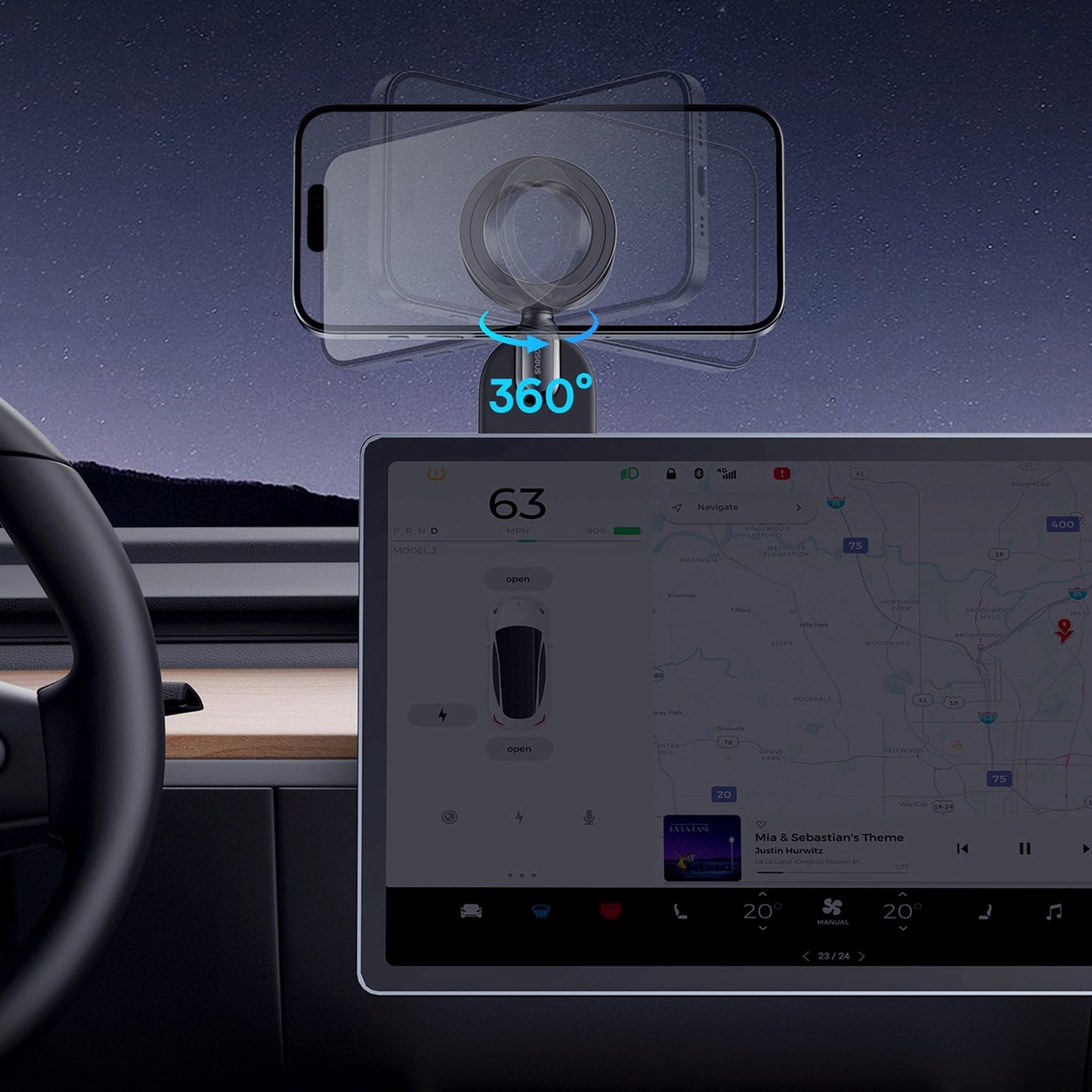 Mobile Phone Stands – MagSafe magnetic car dashboard smartphone holder - Carlat