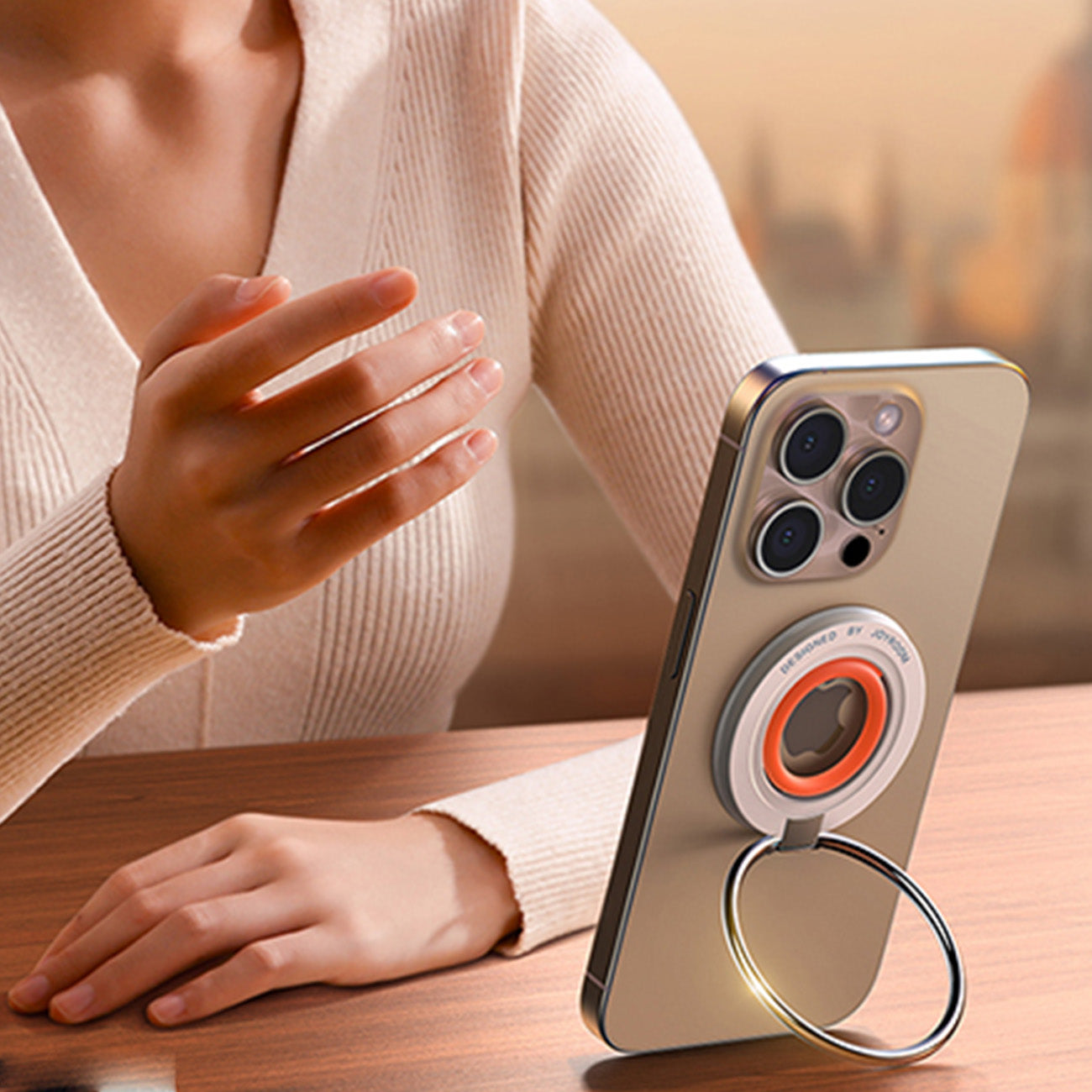 Mobile Phone Stands – Magnetic MagSafe ring phone holder, orange - Carlat