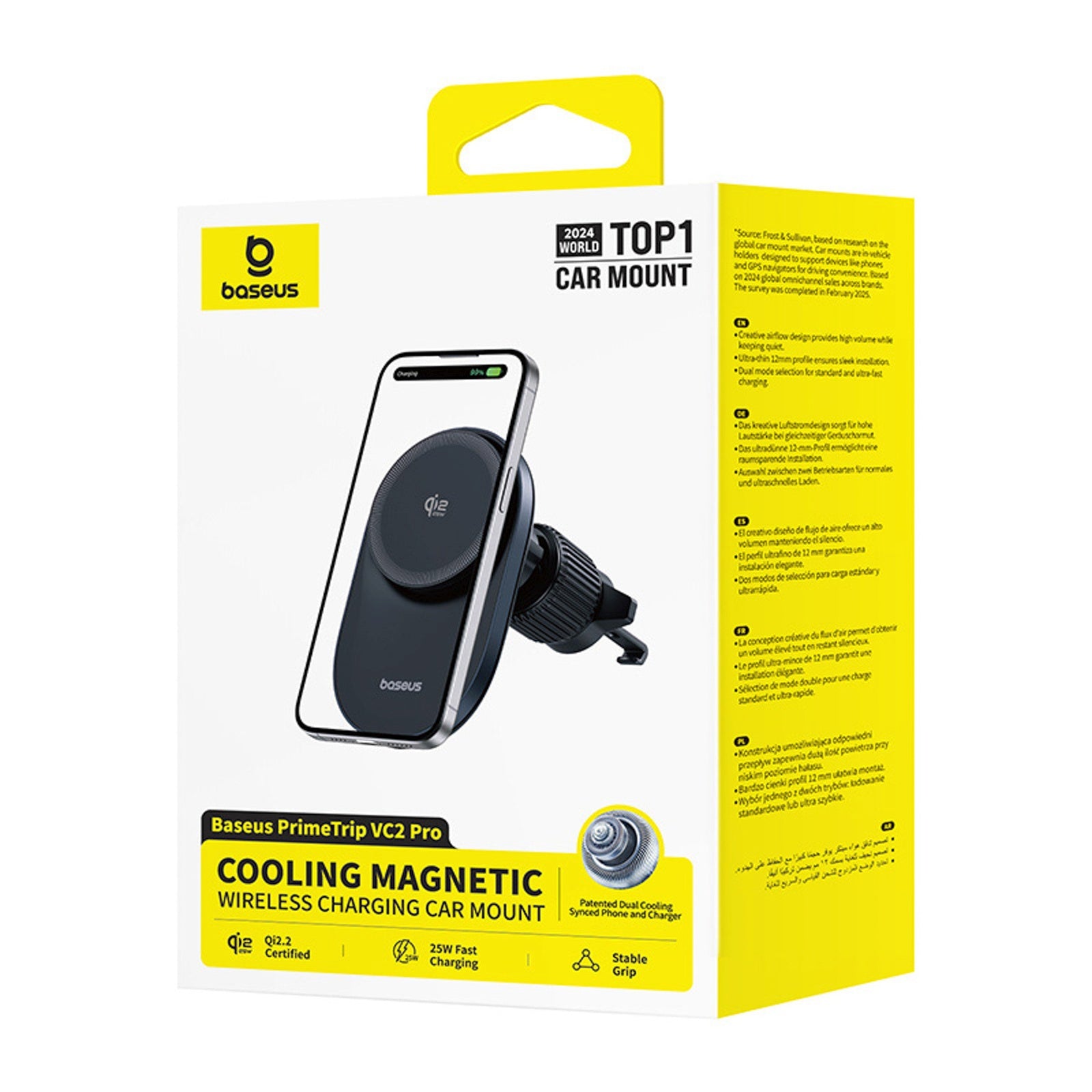 Mobile Phone Stands – Magnetic car holder with Qi2.2 grille - Carlat