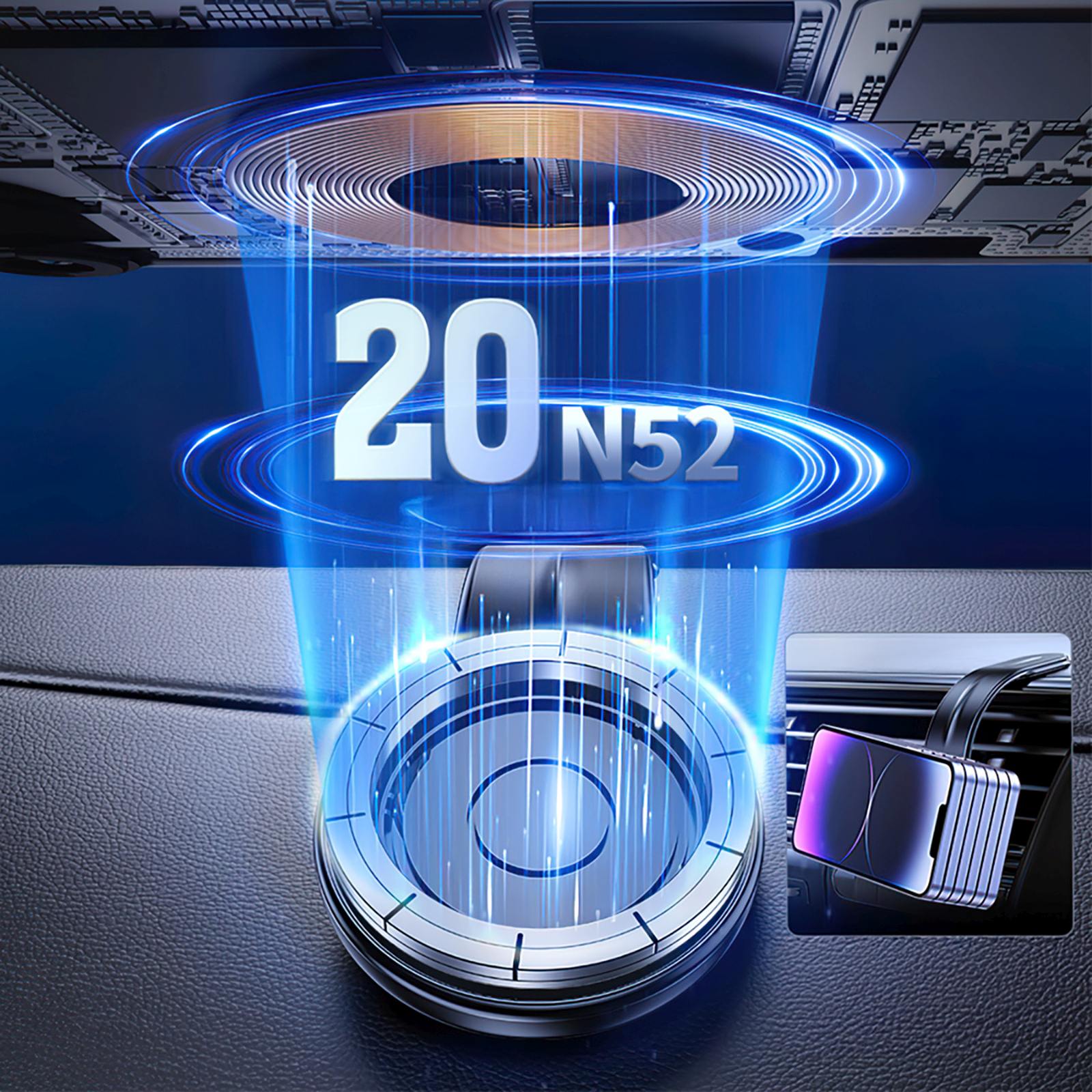 Mobile Phone Stands – Magnetic car holder with inductive phone - Carlat