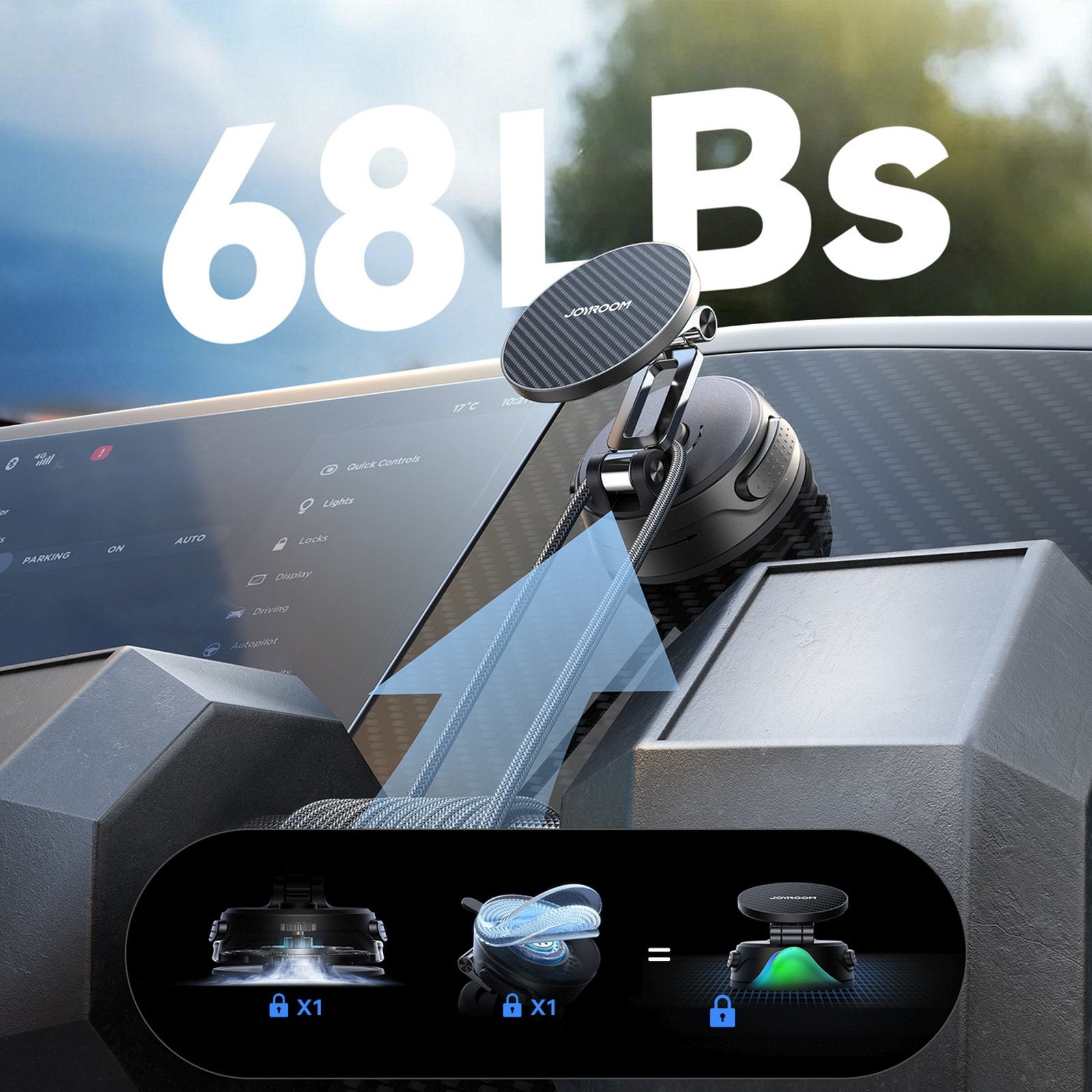 Mobile Phone Stands – Magnetic car holder with suction cup - Carlat