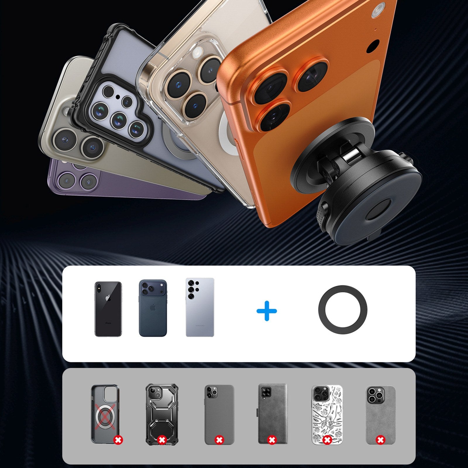 Mobile Phone Stands – Magnetic car holder with suction cup - Carlat