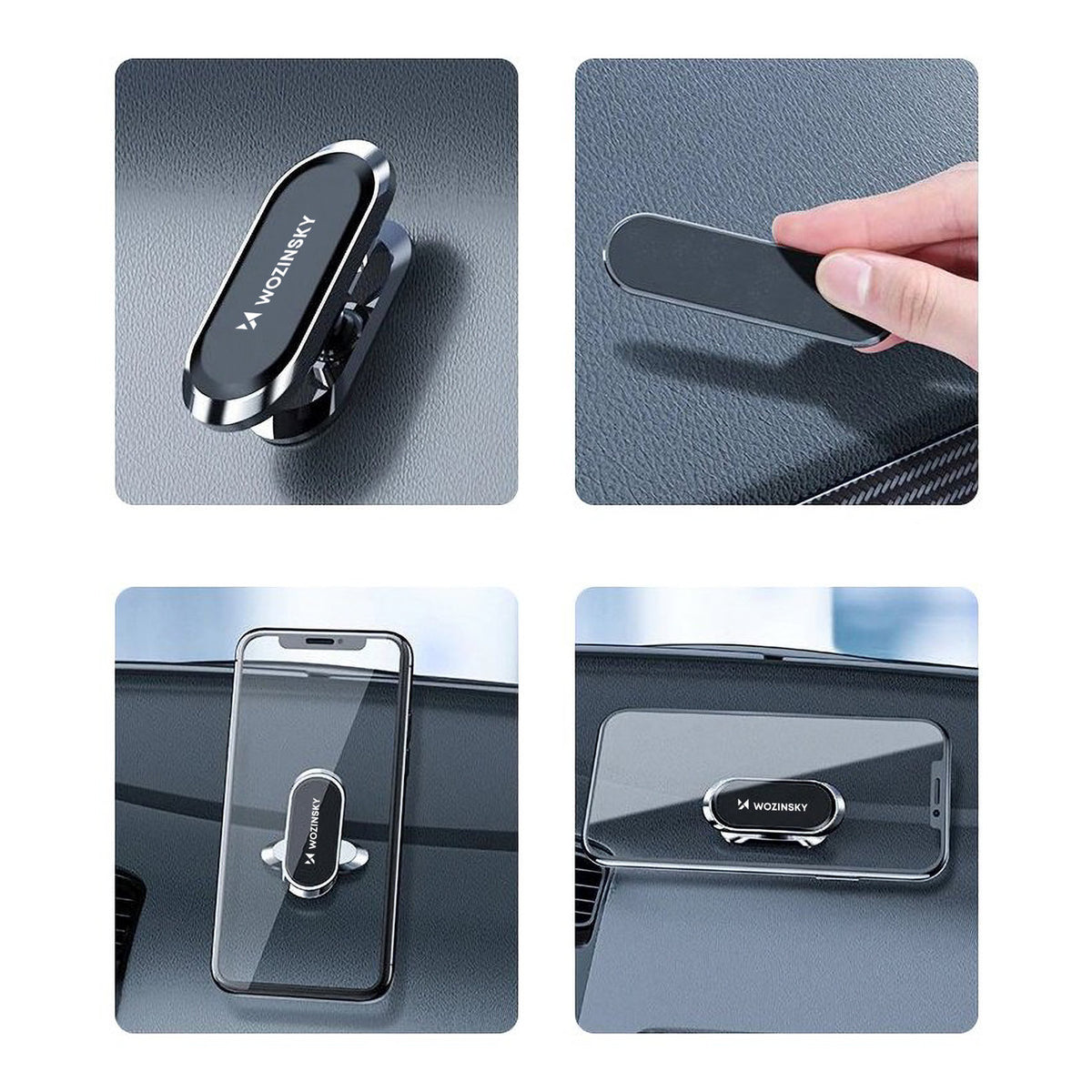 Mobile Phone Stands – Self-adhesive, 360° rotating magnetic car holder - Carlat