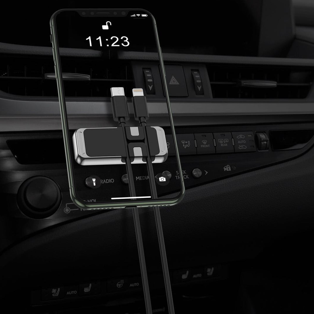 Mobile Phone Stands – Self-adhesive magnetic phone holder with cable - Carlat