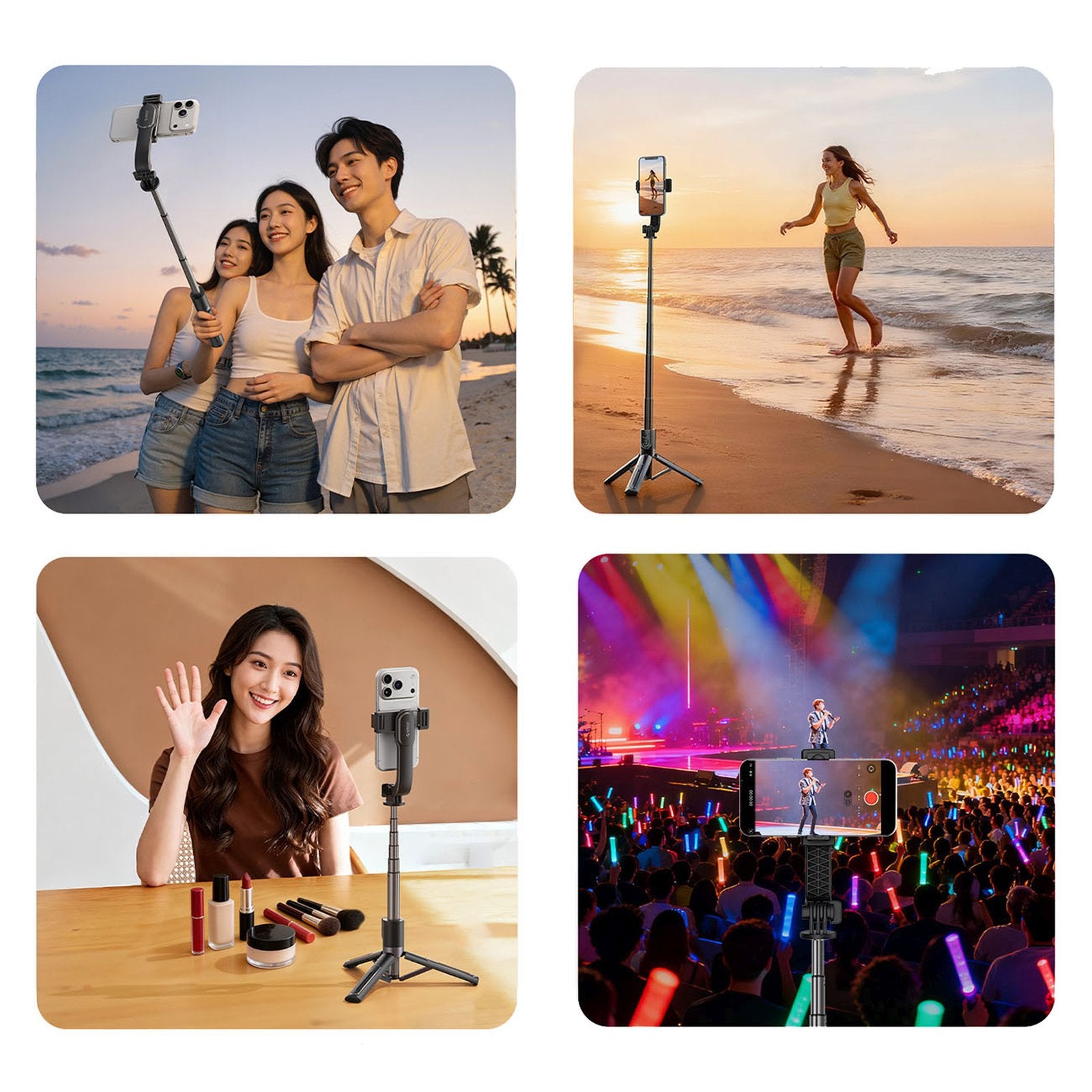 Mobile Phone Stands – Selfie stick mini aluminum tripod Bluetooth - Carlat