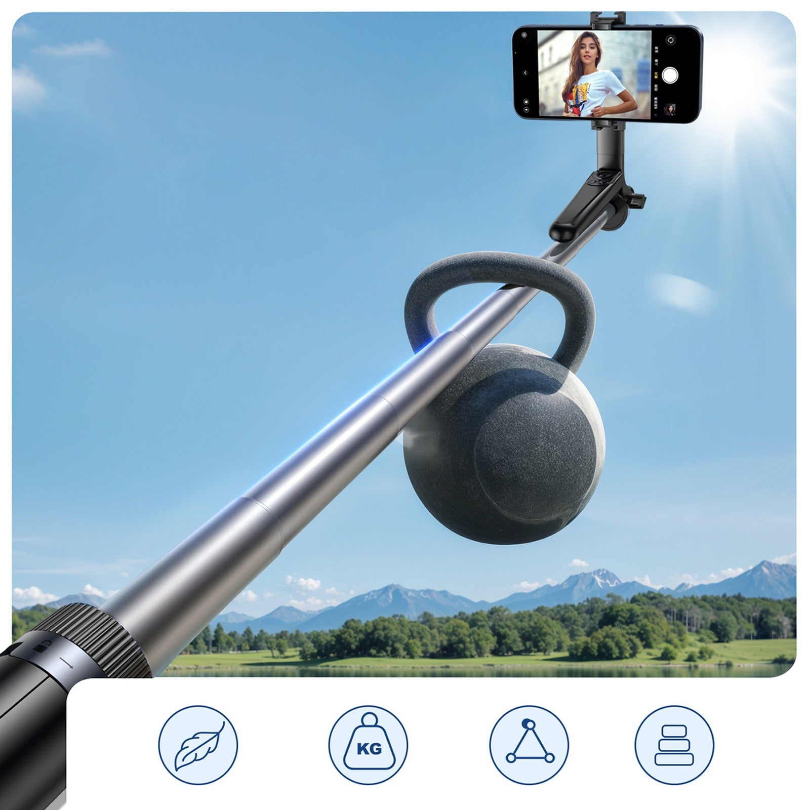Mobile Phone Stands – Selfie stick stick with smartphone holder, - Carlat