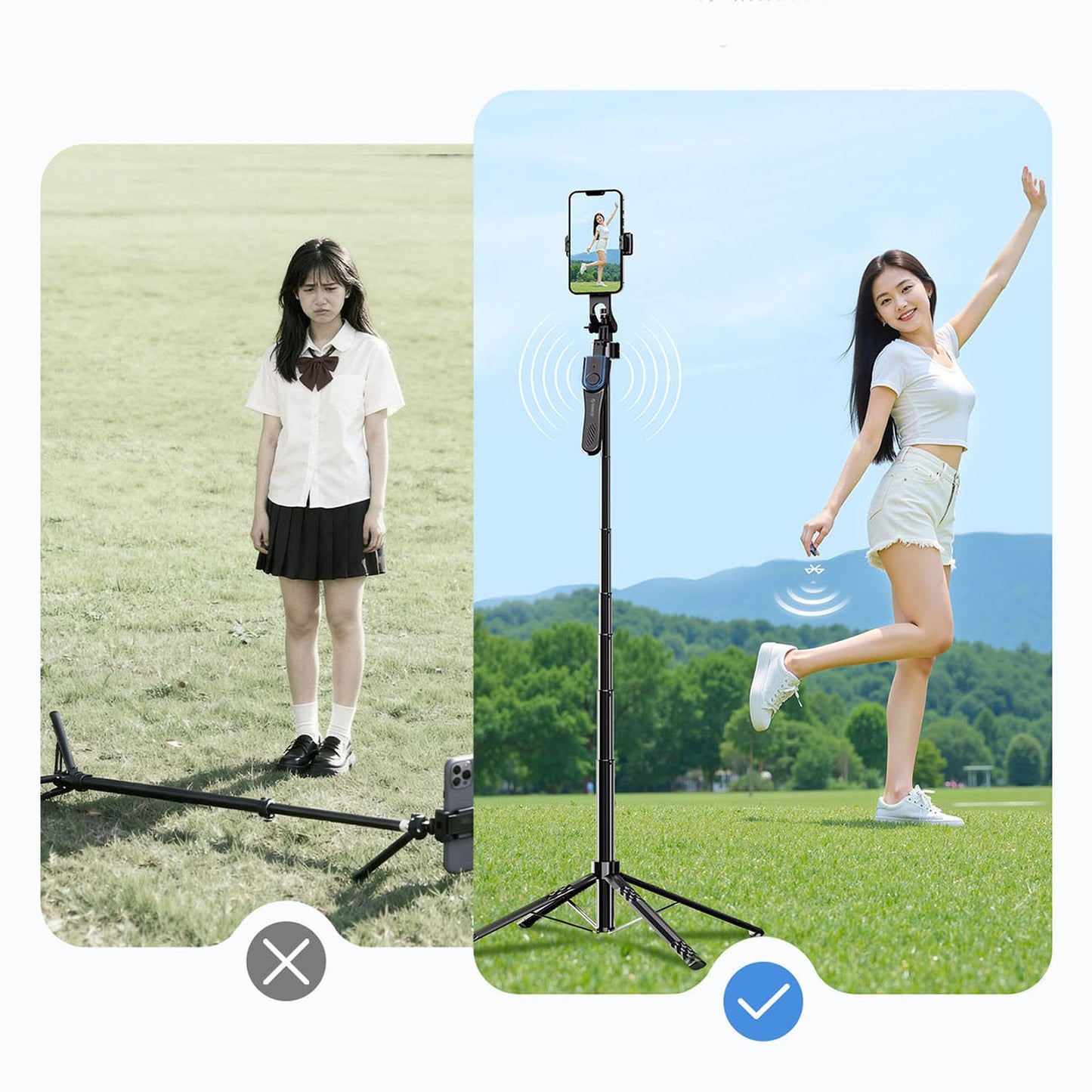 Mobile Phone Stands – Selfie stick tripod 1/4'' for phone - Carlat