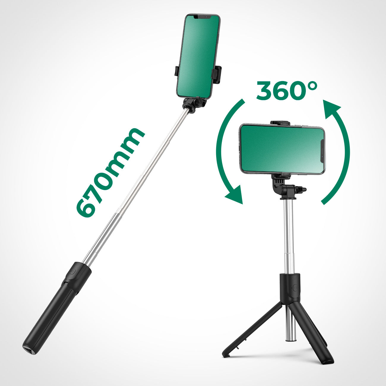 Mobile Phone Stands – Telescopic selfie stick with remote control, - Carlat