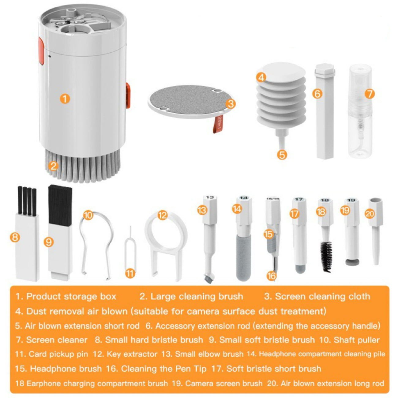 Mobile & Smart Phone Accessories – 20in1 Multifunctional cleaning kit - Carlat