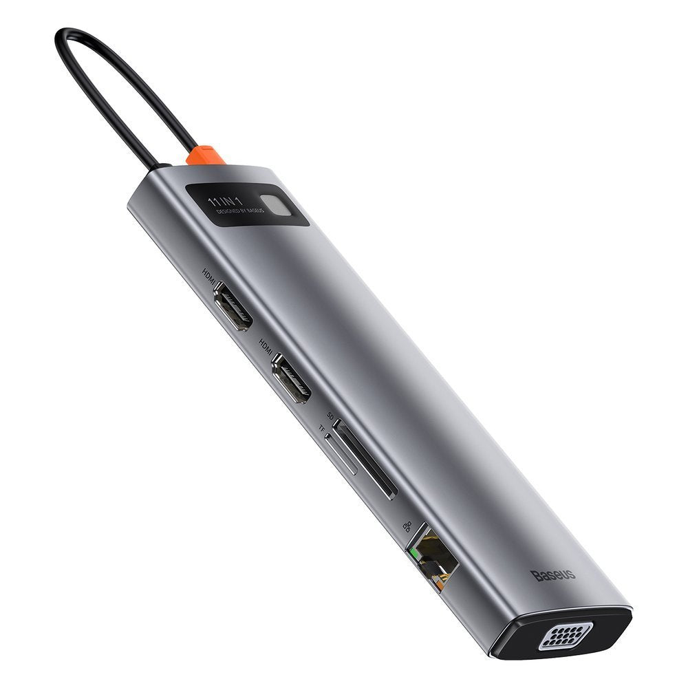Multifunctional HUB replicator USB-C Metal Gleam 11w1 gray - Carlat
