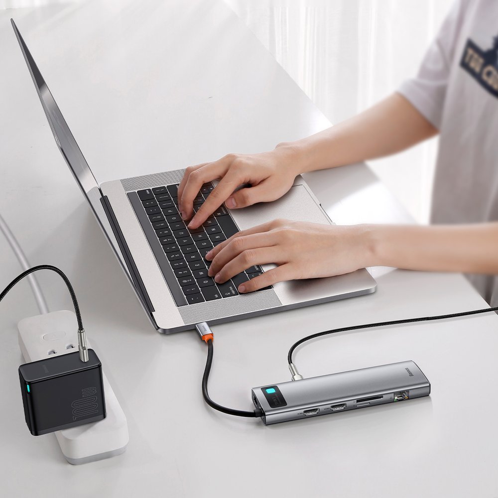 Multifunctional HUB replicator USB-C Metal Gleam 11w1 gray - Carlat