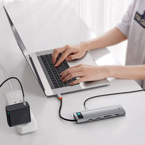 Multifunctional HUB replicator USB-C Metal Gleam 11w1 gray - Carlat