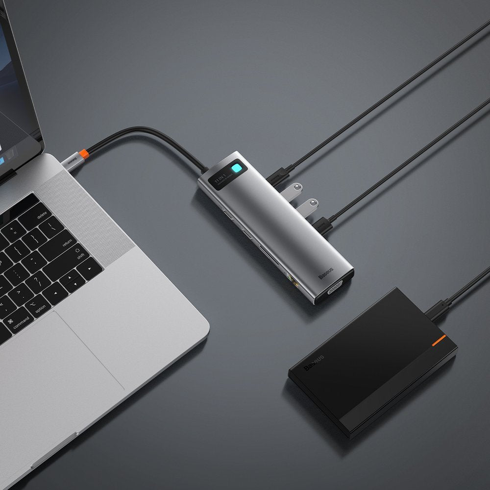 Multifunctional HUB replicator USB-C Metal Gleam 11w1 gray - Carlat