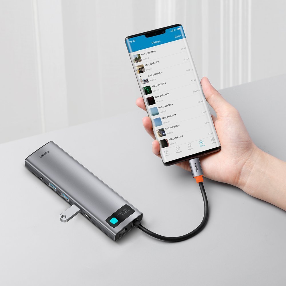 Multifunctional HUB replicator USB-C Metal Gleam 11w1 gray - Carlat