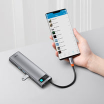 Multifunctional HUB replicator USB-C Metal Gleam 11w1 gray - Carlat