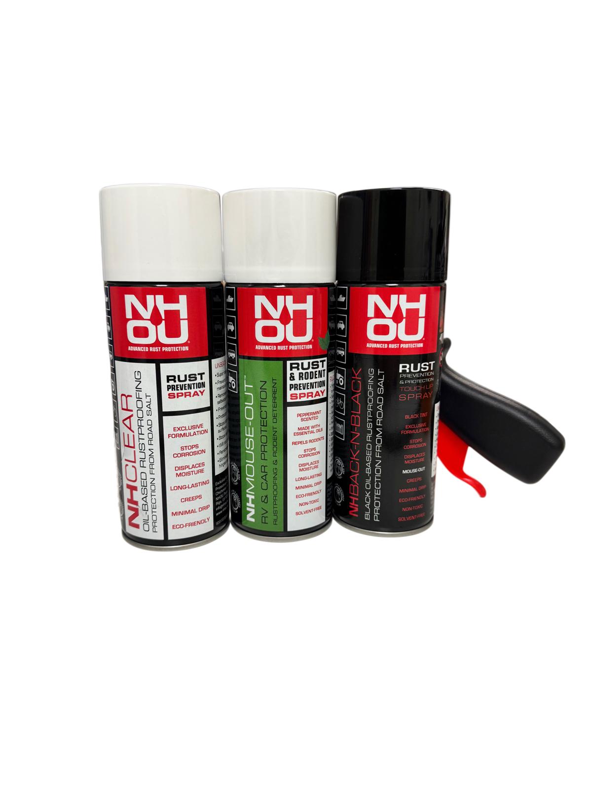 NHOU® Rust Protection Spray Set – MOUSE-OUT, Clear, Black + Accessories - Carlat
