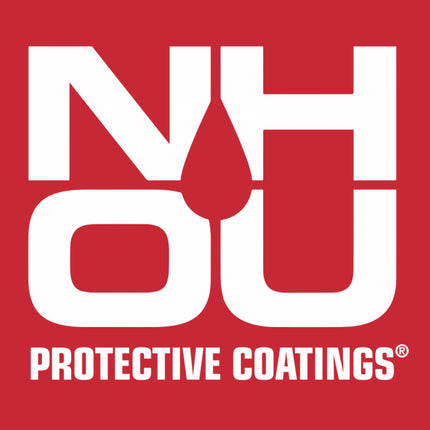 Logo of NHOU Protective Coatings on a red background