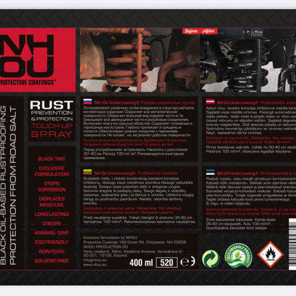 NHOU® Black Oil Coating Spray – Rust Prevention, 400ml