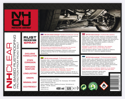 NHOU protective coatings label with product details and branding