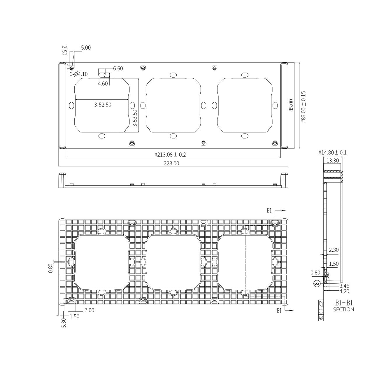 Networking – Triple mounting frame for installing M5-80 wall switches - Carlat