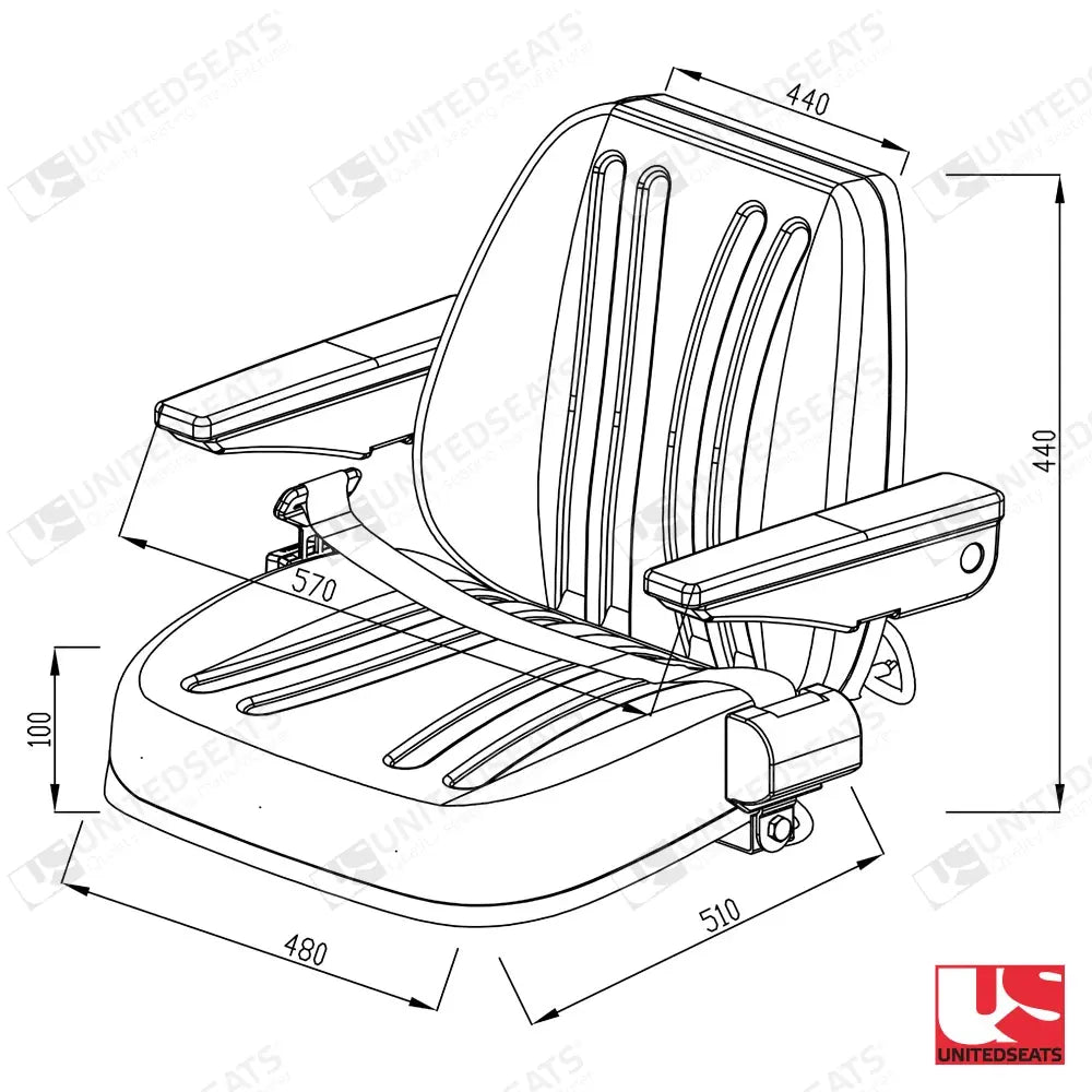 UnitedSeats 5013 compact machine seat PVC - UnitedSeats Vehicle Seat (image 6)