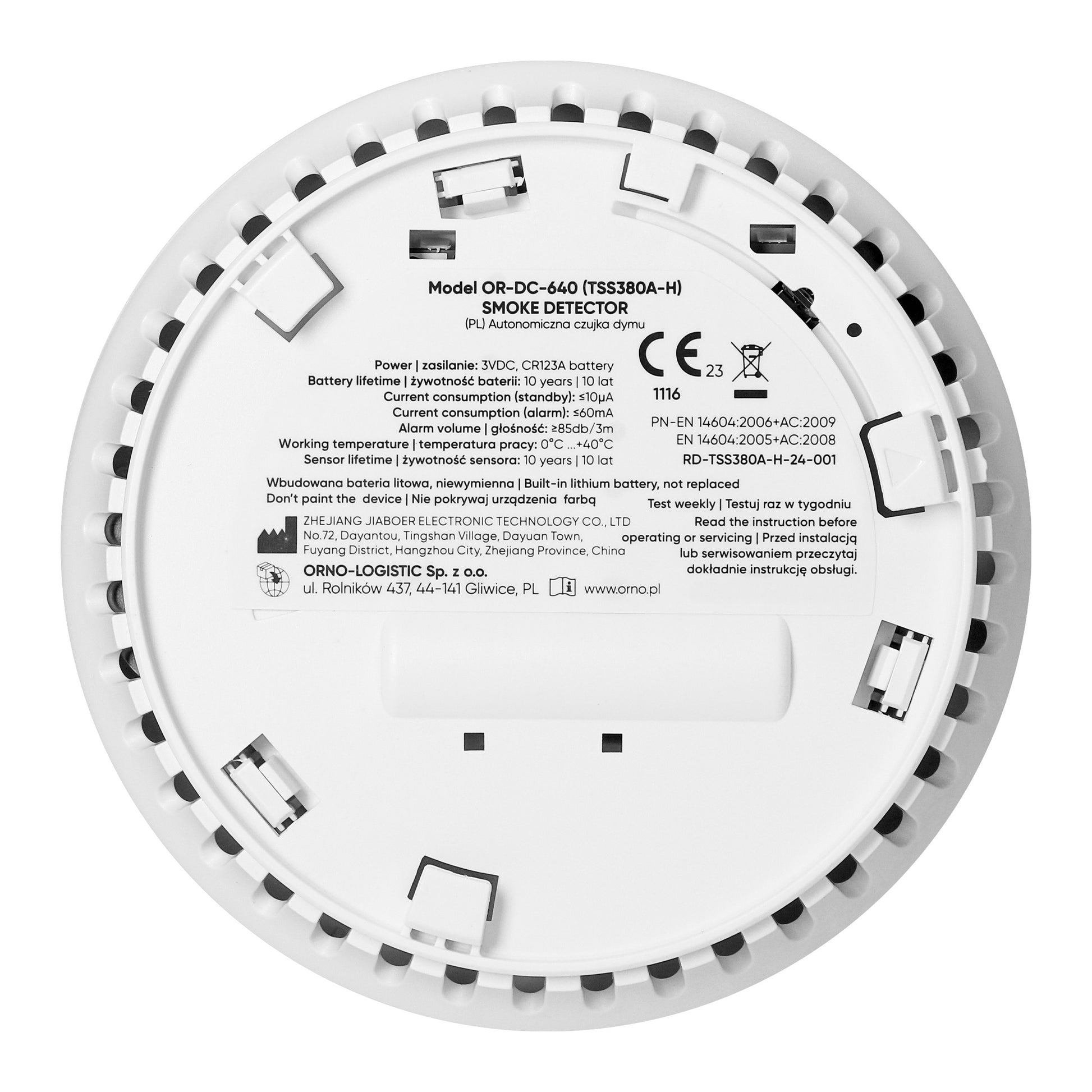 Orno Czujniki dymu, czadu, gazu, zalania, magnetyczne i uniwersalne – Battery-powered – image 7