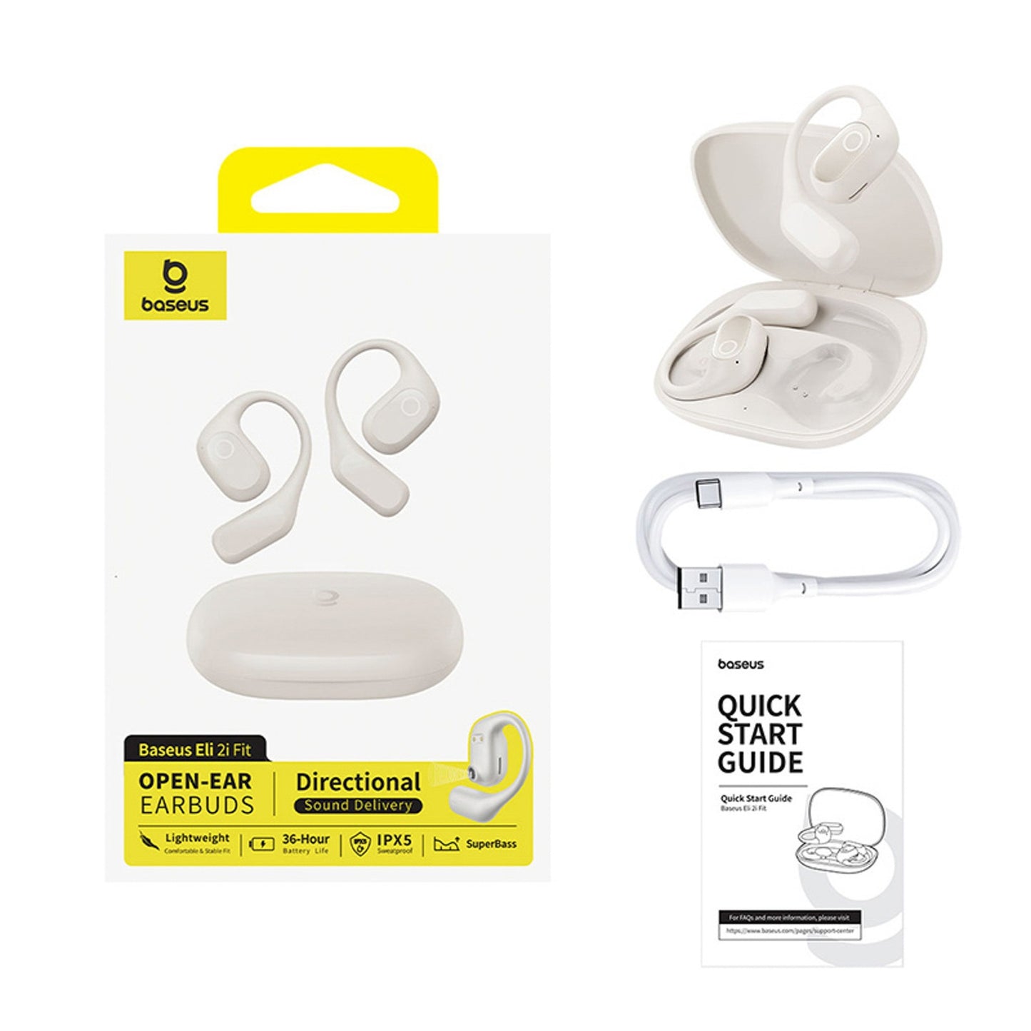 OWS Eli 2i Fit wireless headphones with earpieces - white - Carlat
