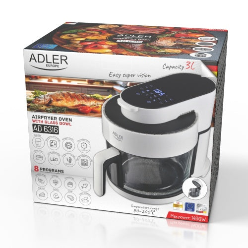 Oil-free – AD 6316 Oil-Free Air Fryer with 3-Liter Glass Bowl - Carlat